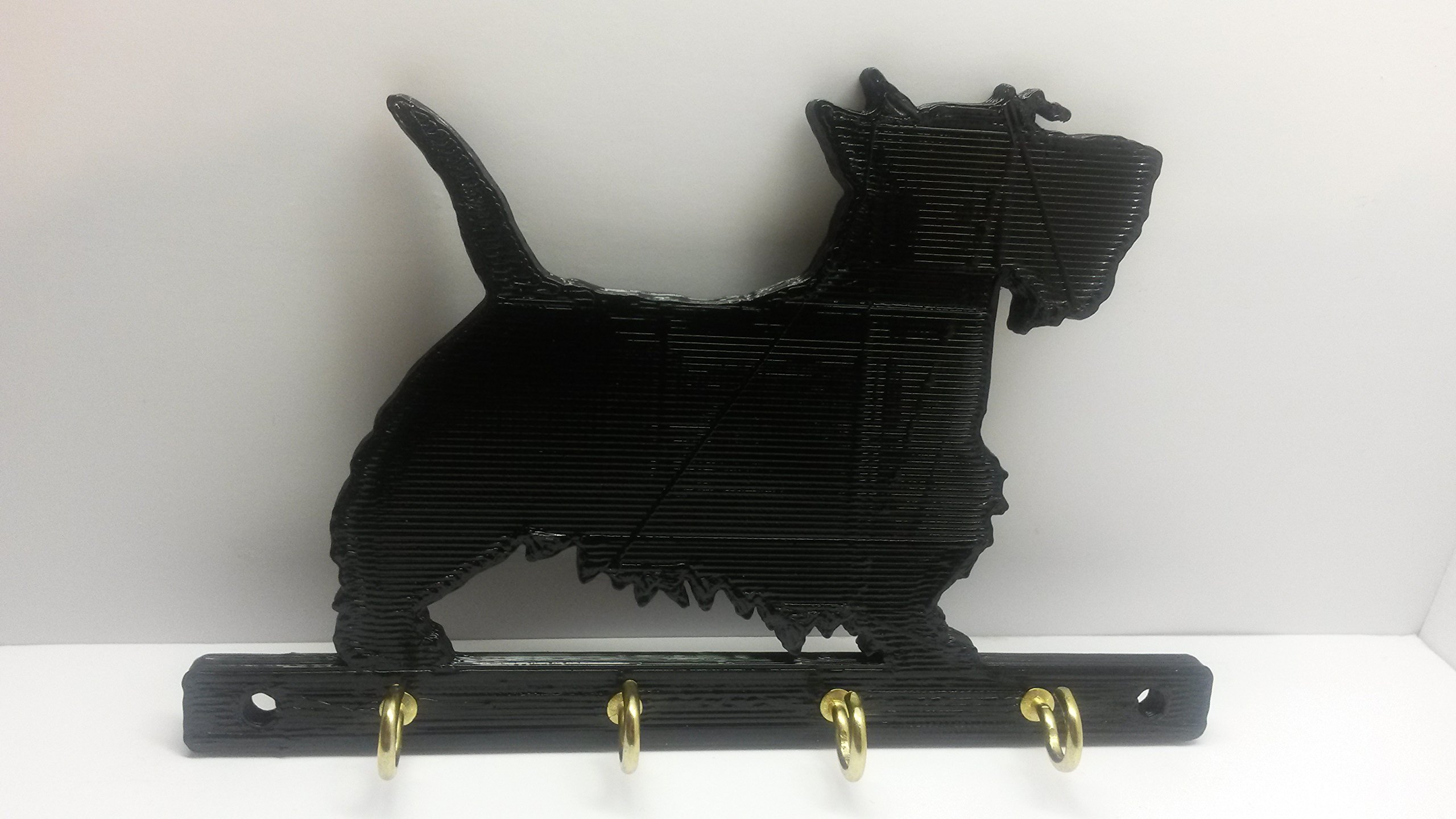 ABS Plastic Scottish Terrier Scottie Dog Leash & Key Holder - Wall Mounted Leash Rack, Key Organizer, Jewelry Storage for Entryway, Bedroom & Bathroom Organization