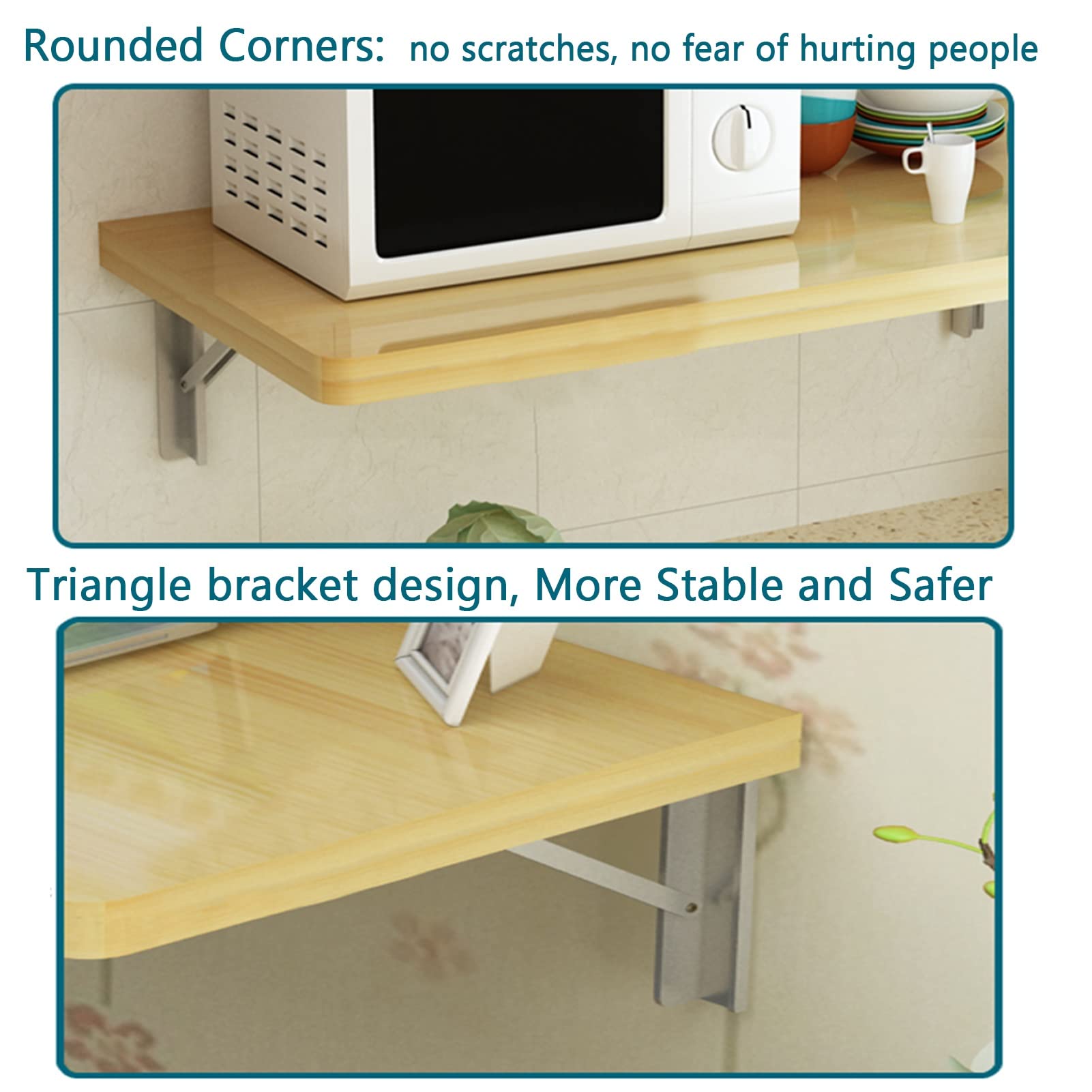 Space Saving Extendable Solid Wood Dining Table - Invisible Leaf Drop Design, Wall Mounted Multifunctional Table for Small Apartments & Home Offices | Perfect for Compact Living Rooms, Kitchens, and Workspaces