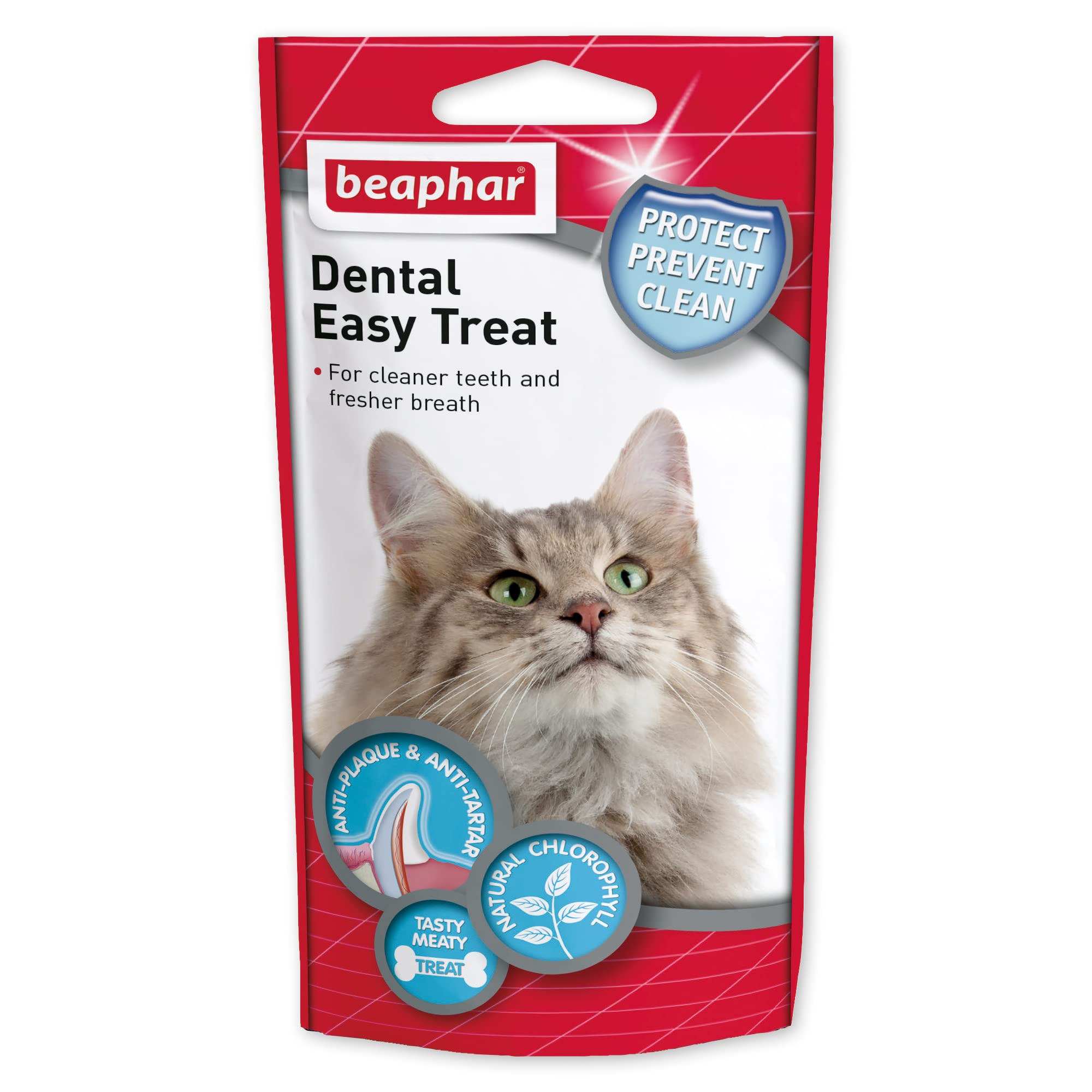 Beaphar Dental Easy Treats for Cats - Tasty Dental Care Snacks for Cleaner Teeth & Fresher Breath - 35g Pack - Perfect for Daily Oral Hygiene and Cat Training Rewards