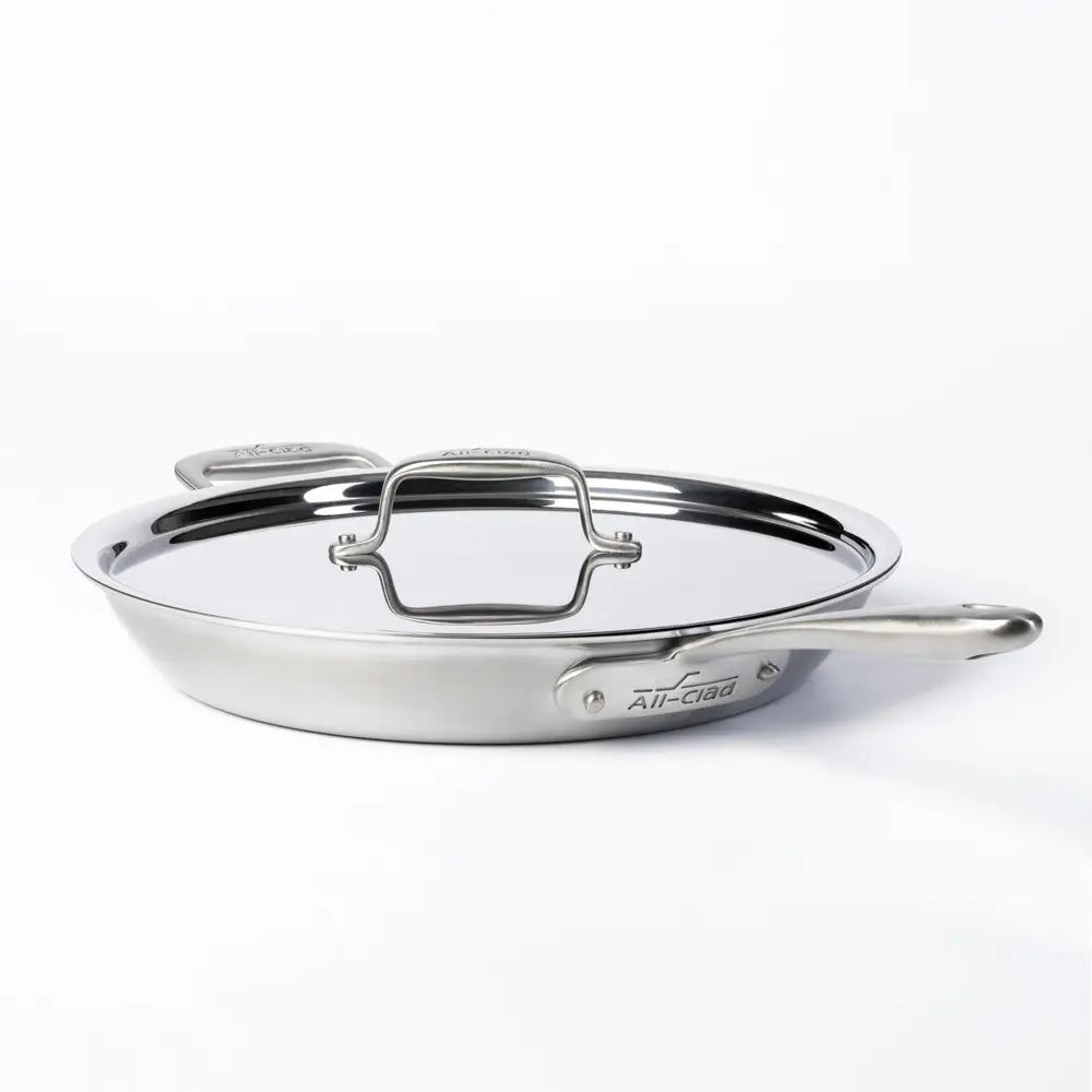 All-Clad 12.5-Inch Stainless Steel Fry Pan with Lid - Graphite Core Cookware for Professional Cooking & Home Kitchen Use