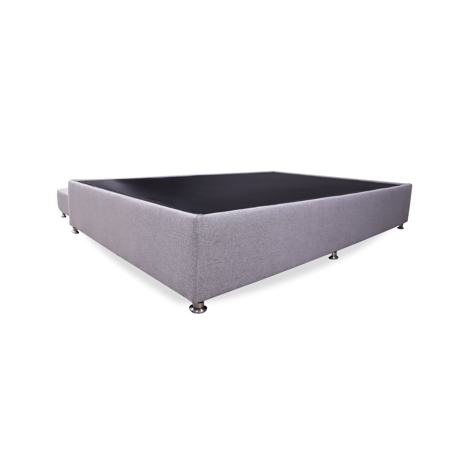 Zehnder Light Gray Wooden Bed Frame 140x190cm Double Size - Modern Platform Bed for Master Bedroom & Guest Room