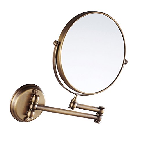 Menolana Adjustable Makeup Mirror with Double Lens - 1X/10X Magnification, 360° Rotation, LED Light for Bathroom Vanity, Dressing Table & Travel - Perfect for Makeup Application, Skincare Routine & Hair Styling