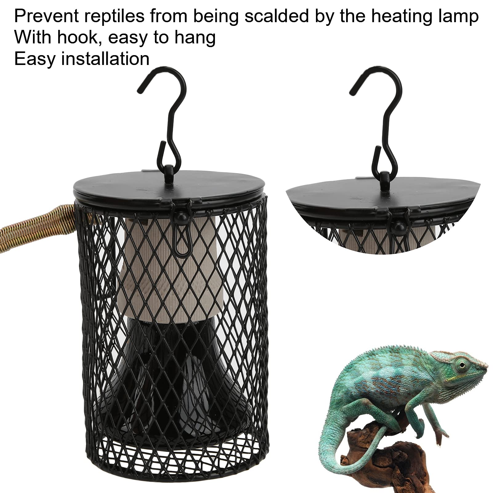 Pssopp 100W Ceramic Heat Lamp for Reptiles - Black Ceramic Heat Emitter Bulb for Turtles, Lizards, Snakes & Terrariums - Ideal for Nighttime Heating & Pet Habitat Temperature Control