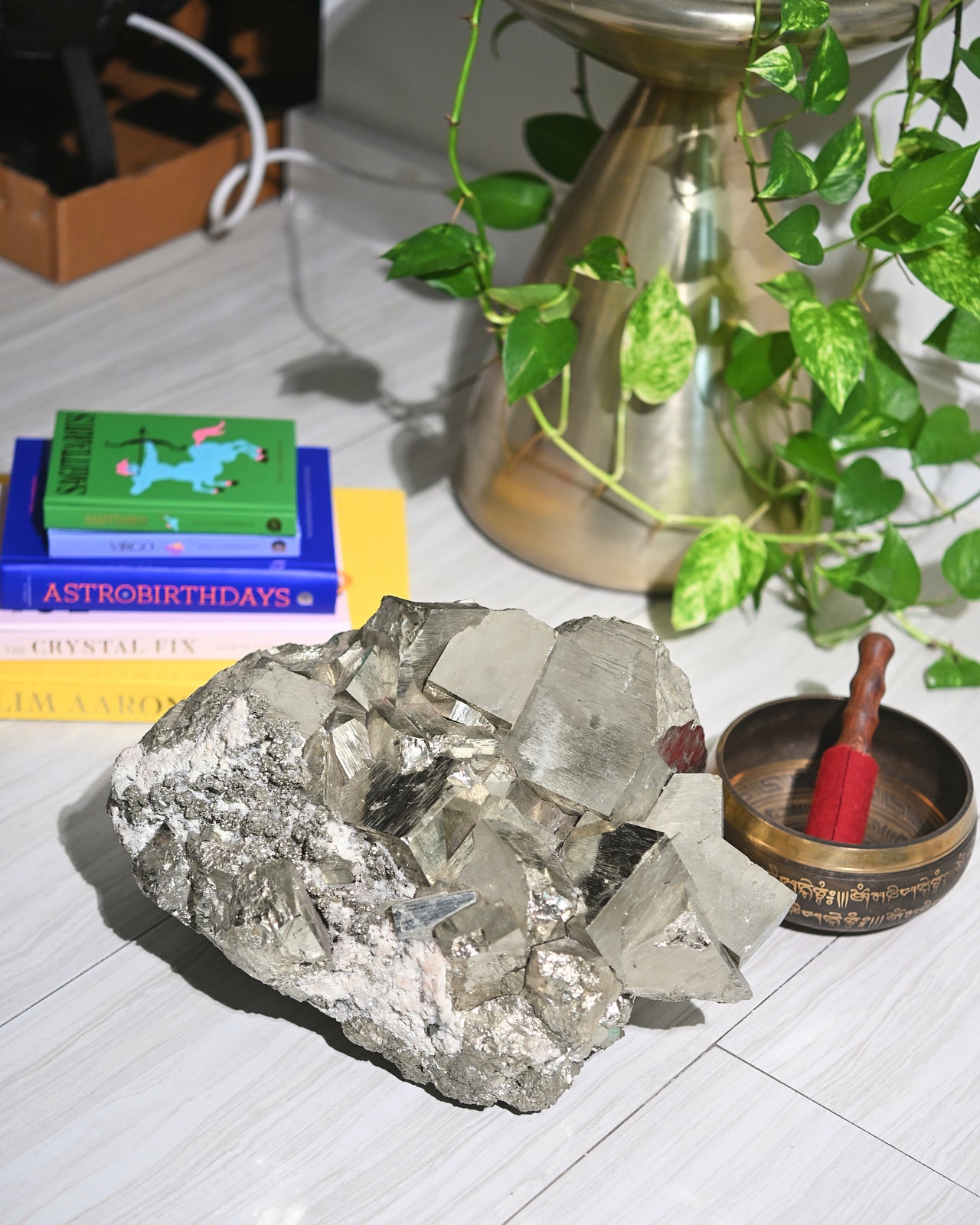 92lb Massive Pyrite Statement Cluster - Natural Mineral Specimen for Home Decor, Crystal Healing & Geode Collection | Perfect for Display Shelf, Meditation Space or Gift for Rock Collectors
