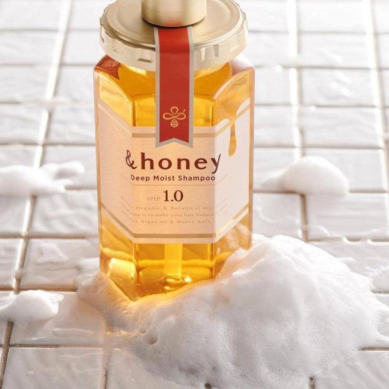 &honey Deep Moist Shampoo 1.0 - Japanese Honey Shampoo for Dry Damaged Hair - 440ml Hydrating Hair Care - Perfect for Daily Use & Salon Quality Results