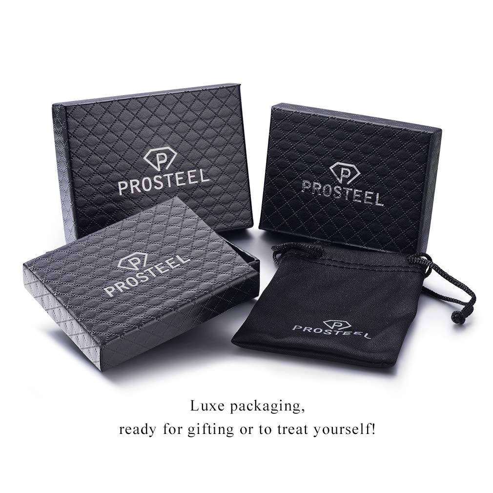PROSTEEL 316L Stainless Steel Cuban Link Bracelets for Men - Gold, Black, Silver Tone Hypoallergenic Jewelry - 7.5