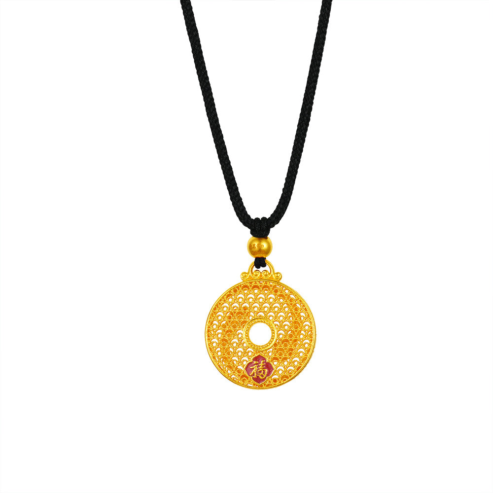 24K Gold Pendant Necklace - Elegant Gourd Design for Women | Perfect Gift for Birthday, Anniversary & Special Occasions | Hypoallergenic & Tarnish-Free Jewelry