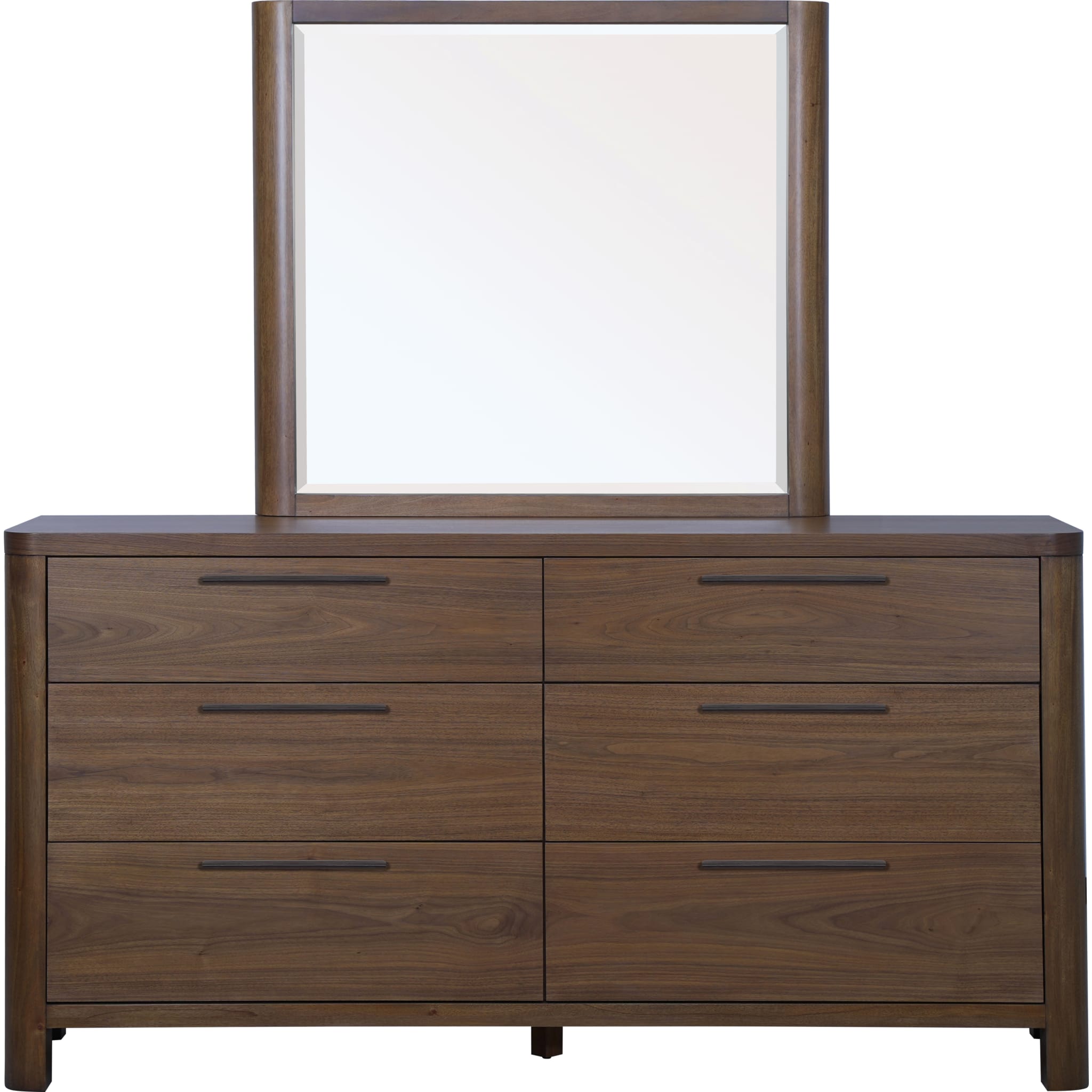 Totes Six Drawer Dresser in English Walnut - Stylish Wooden Chest of Drawers for Bedroom Storage & Organization