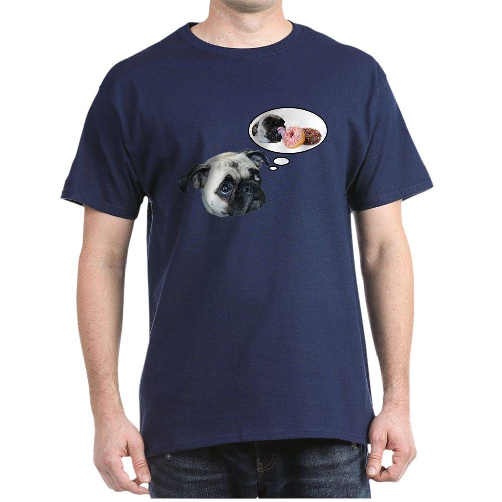 Funny Donut Pug Graphic T-Shirt for Men - White Cotton Tee with Cute Dog Design | Perfect for Casual Wear, Gifts & Dog Lovers
