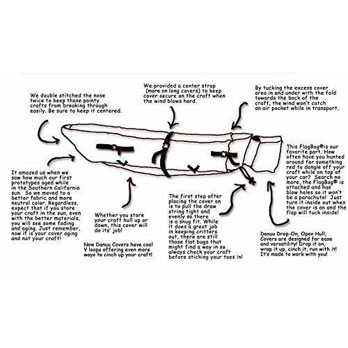 132 in. White Skipper Canoe Cover - Heavy-Duty Waterproof Protection for Kayaks & Canoes - Perfect for Outdoor Storage & Travel