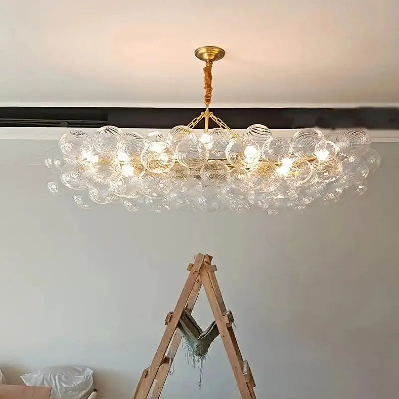 Talia Style Bubble Chandelier - Small/Medium/Large Sizes - Elegant Crystal Ceiling Light Fixture for Dining Room, Bedroom & Living Room Decor