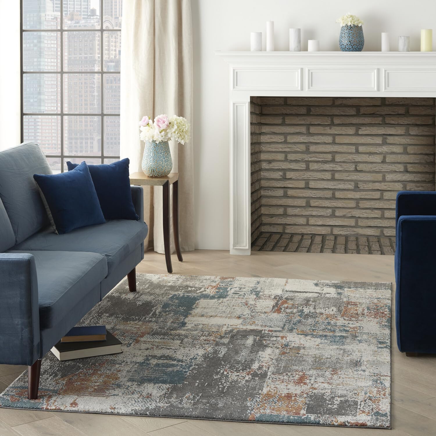 Nourison Ludlow Modern Grey/Multi 5'3