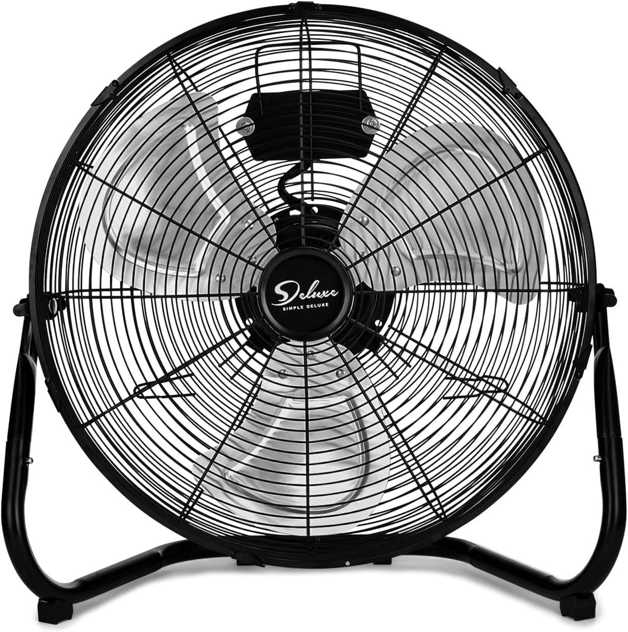 18 Inch 3 Speed High Velocity Heavy Duty Metal Industrial Floor Fan - 4012 CFM Powerful Airflow, 360° Tilt Adjustment - Ideal for Workshop, Basement, Garage, Warehouse & Home Cooling - Black Commercial Grade Cooling Fan