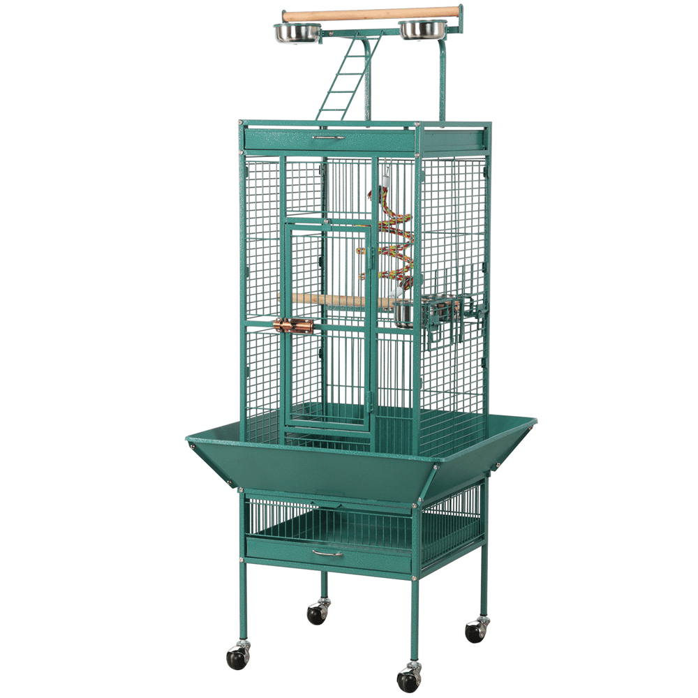 Yaheetech 61-Inch Large Parrot Cage for Macaws, Cockatoos & African Greys - Spacious Bird Cage with Stand & Wheels for Easy Mobility - Perfect for Home, Aviary & Pet Store Use