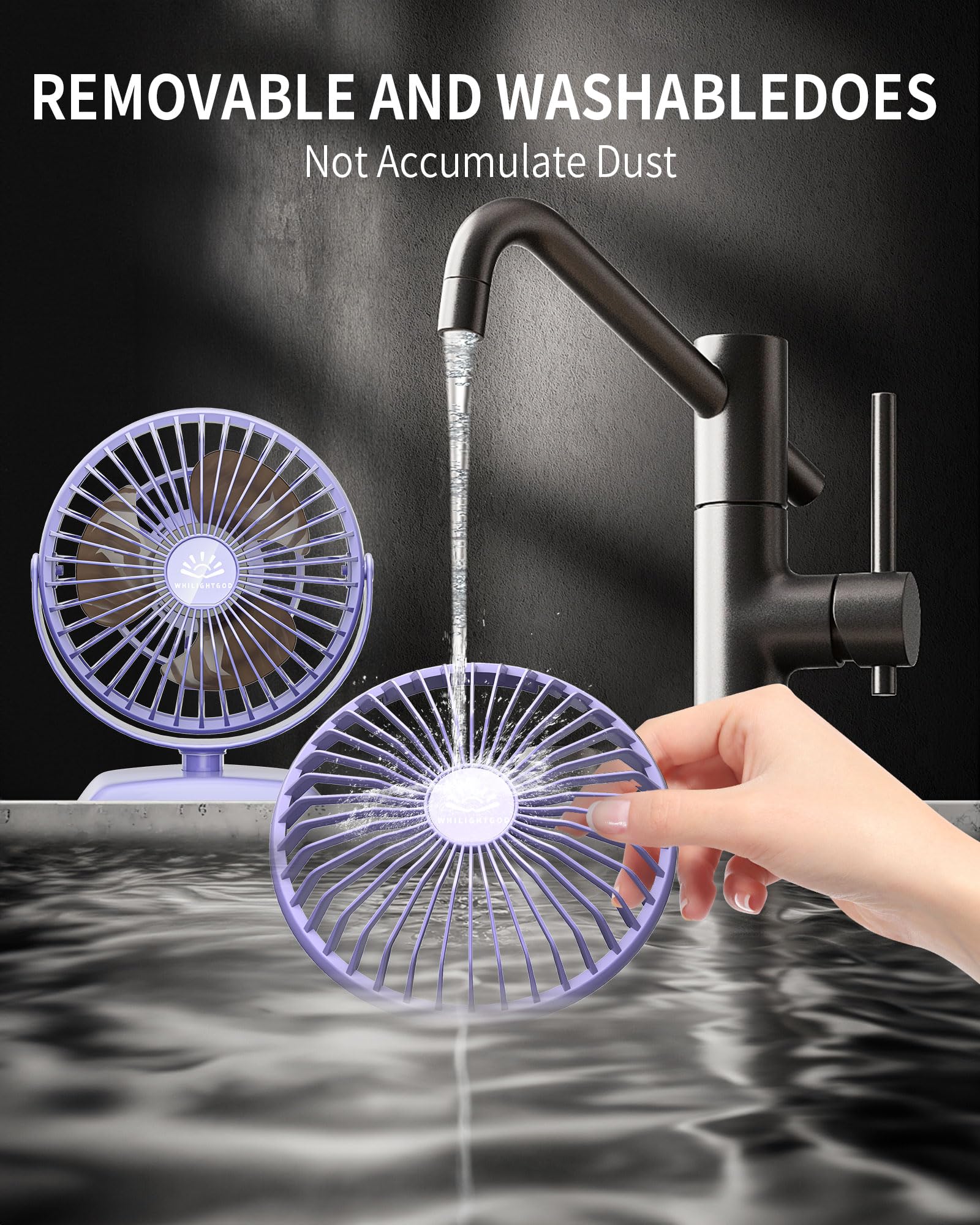USB Desk Fan - Powerful Mini Personal Fan with 3 Speed Settings, 360° Rotation & Ultra Quiet Operation | Portable USB-Powered Table Fan for Home, Office, Bedroom, Desktop & Travel Use | Perfect for Workstations, Dorm Rooms & Summer Cooling (Purple)