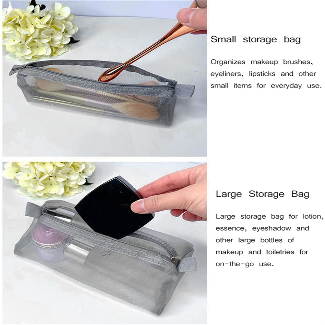 Large Waterproof Hanging Makeup Bag - Detachable Folding Travel Cosmetic Organizer with Separate Compartments for Toiletries (Black) | Perfect for Travel, Gym, Camping & Daily Storage