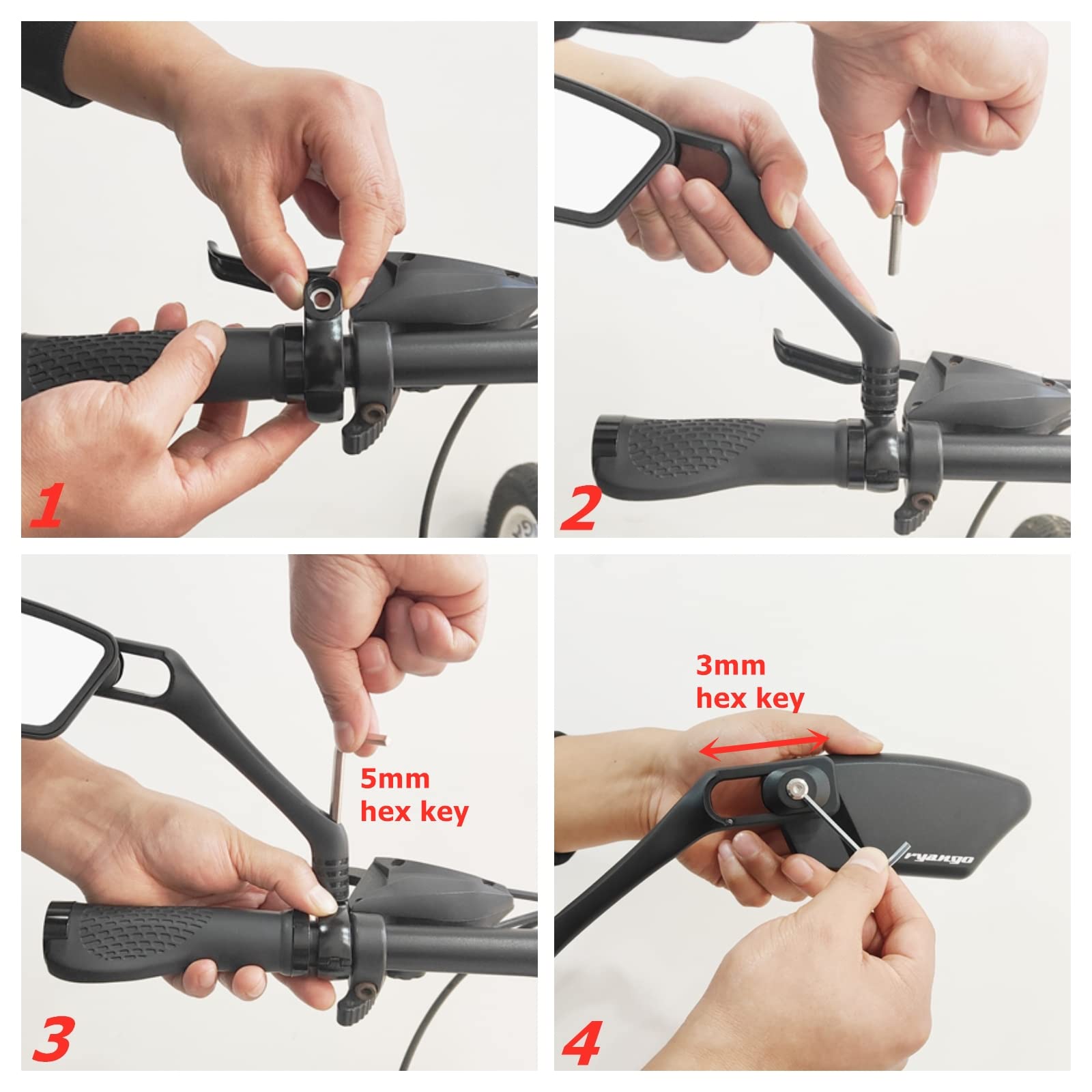 HD Bike Mirror - Large Stainless Steel Rearview Mirror with Flat Lens, Adjustable Handlebar Mount for E-Bike & Scooter (Left Side) | Perfect for Safe Cycling, Commuting & Urban Riding