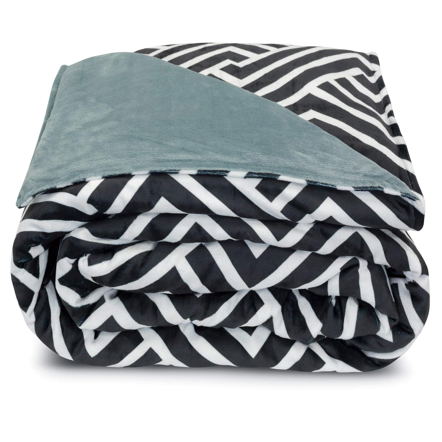 Moonstone Comfort Premium Weighted Blanket - 10, 15, 20 lbs Heavy Blanket for Adults with Minky Duvet Cover (Black/White, 20 Pound) - Perfect for Anxiety Relief, Stress Reduction & Better Sleep