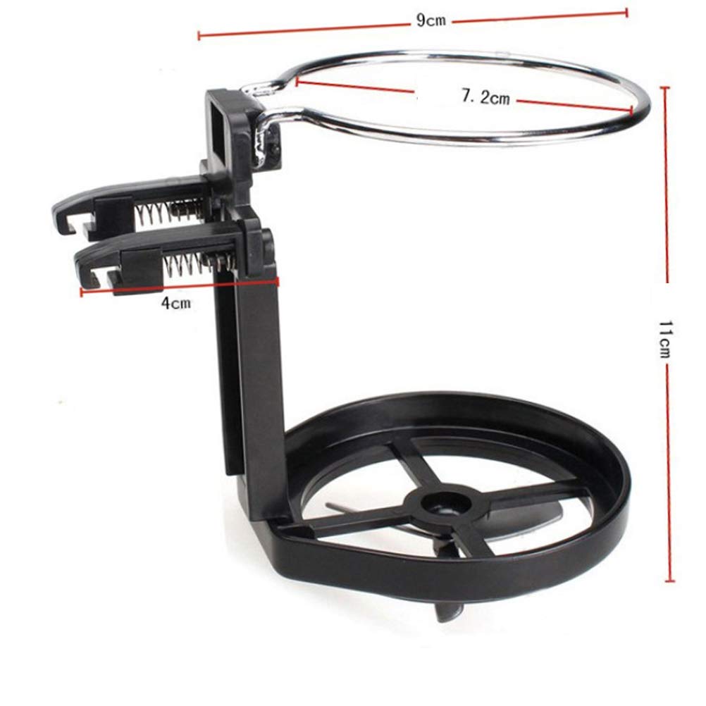 BESPORTBLE 2Pcs Car Folding Beverage Rack with Outlet Fan - Black Cup Holder & Summer Cooling Fan for Car, Perfect for Road Trips and Daily Commutes