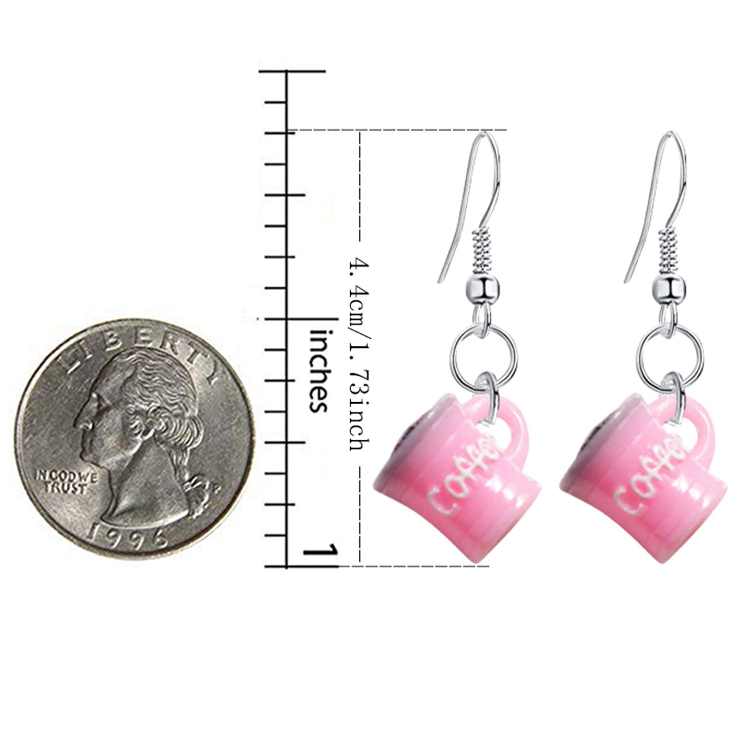 Handmade Simulation Croissant French Bread Toast Dangle Drop Earrings - Cute Unique Baguette Apple Coffee Cap Earrings Set for Women & Girls | Food-Themed Jewelry for Daily Wear, Parties & Gifts