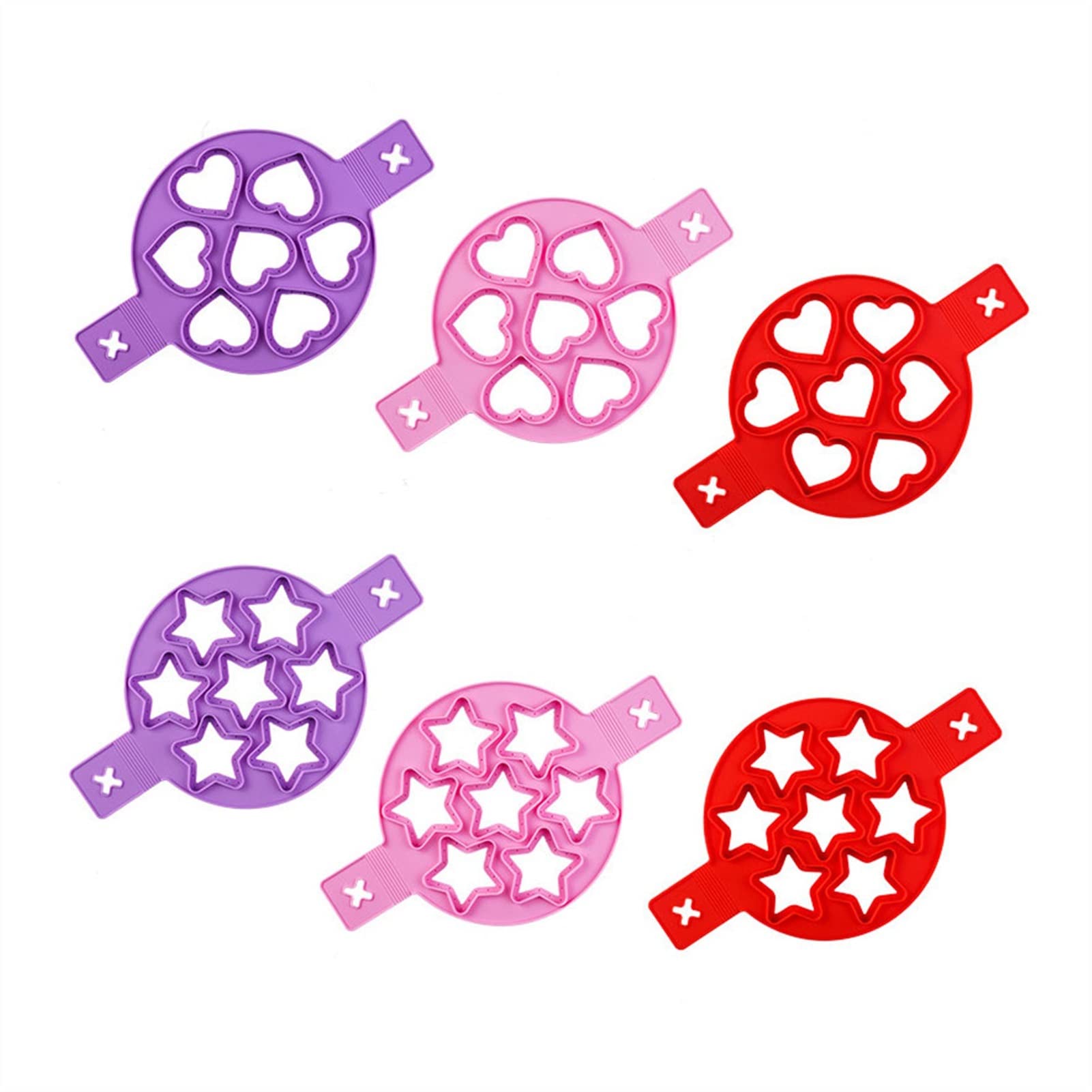 6-Piece Silicone Pancake Molds Set - Nonstick Egg Ring Maker & Baking Fixator for Perfect Pancakes, DIY Breakfast Cooking Tools - Ideal for Home Kitchen, Brunch, and Kids' Cooking Activities