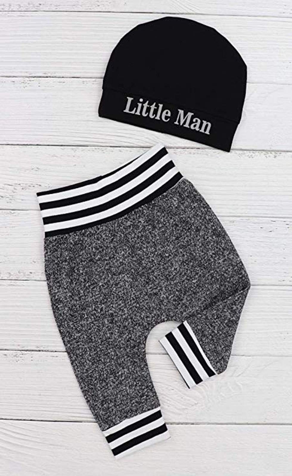 **Adorable Baby Boy Clothes Set – Letter Print Romper, Long Pants & Hat – 3-Piece Outfit for Newborns 0-18 Months (White, 12-18M) – Perfect for Daily Wear, Photoshoots & Special Occasions**