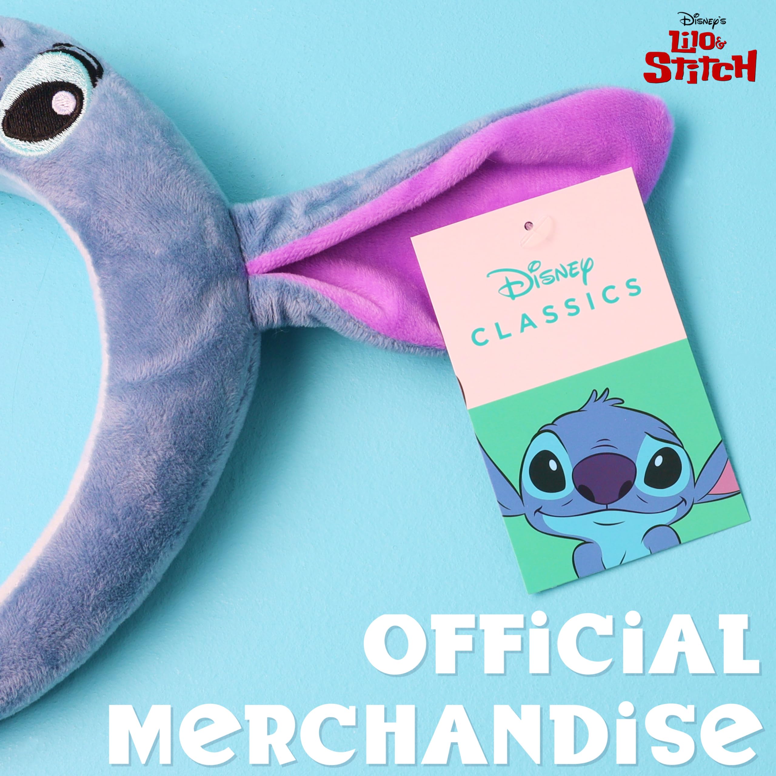 Disney Stitch Girls Headband with Ears - Cute Hair Accessories for Kids & Teens - Perfect for Skincare, Fancy Dress Parties, Cosplay & Stitch Themed Gifts - Great for Birthday, Halloween & Disney Fans