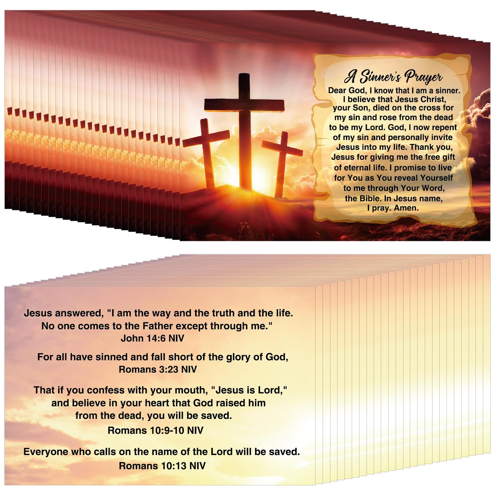300 Pcs Gospel Tract Cards - Christian Bible Verses for Prayer & Witnessing - Perfect for Ministers & Daily Devotion