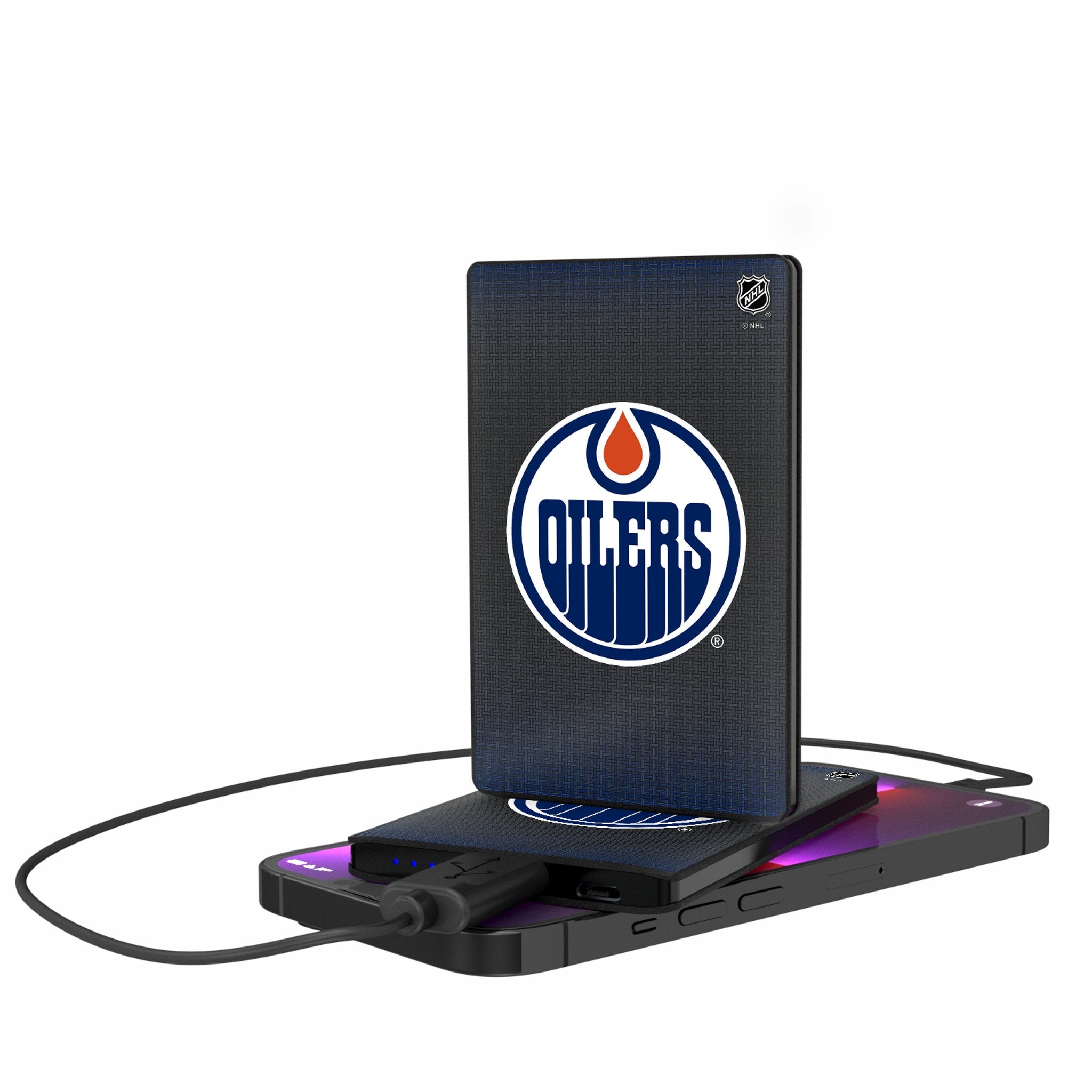 Edmonton Oilers Portable 2500mAh Credit Card Power Bank - Ultra Slim Charger for Travel, Work & Outdoor Activities