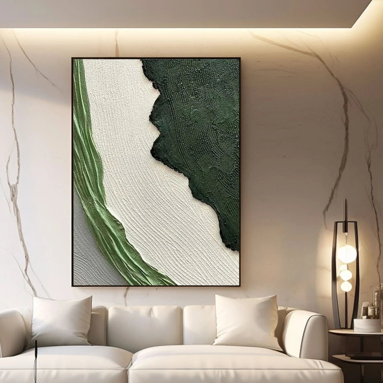 Blue & Green Abstract Wall Art Print #BG113 - Modern Canvas Painting for Living Room, Bedroom & Office Decor
