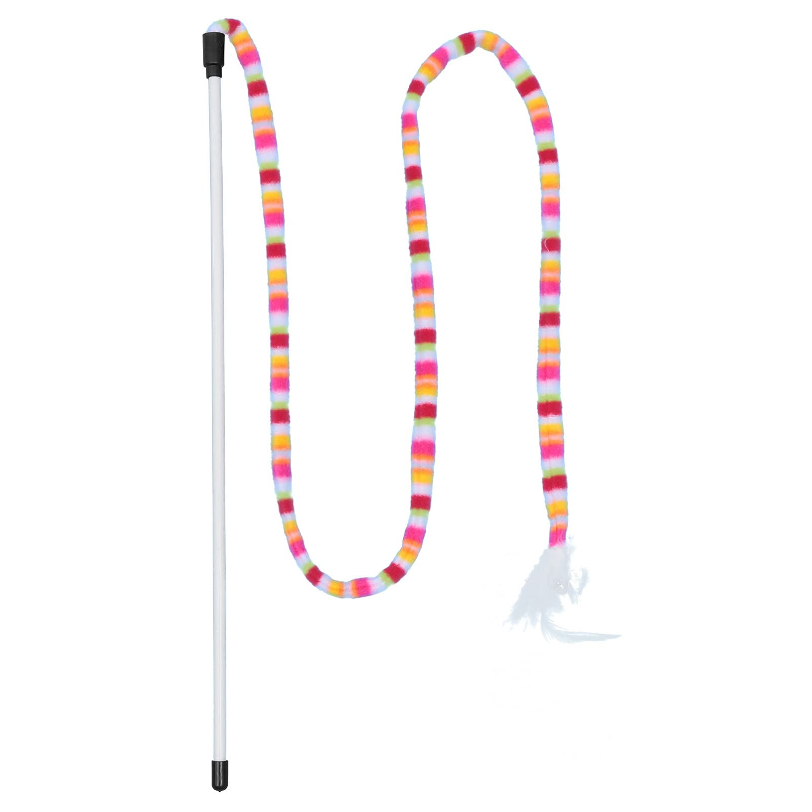 Hemobllo 2pcs Cat Teaser Toy - Interactive Fishing Wand with Flannel Ribbon for Play & Training