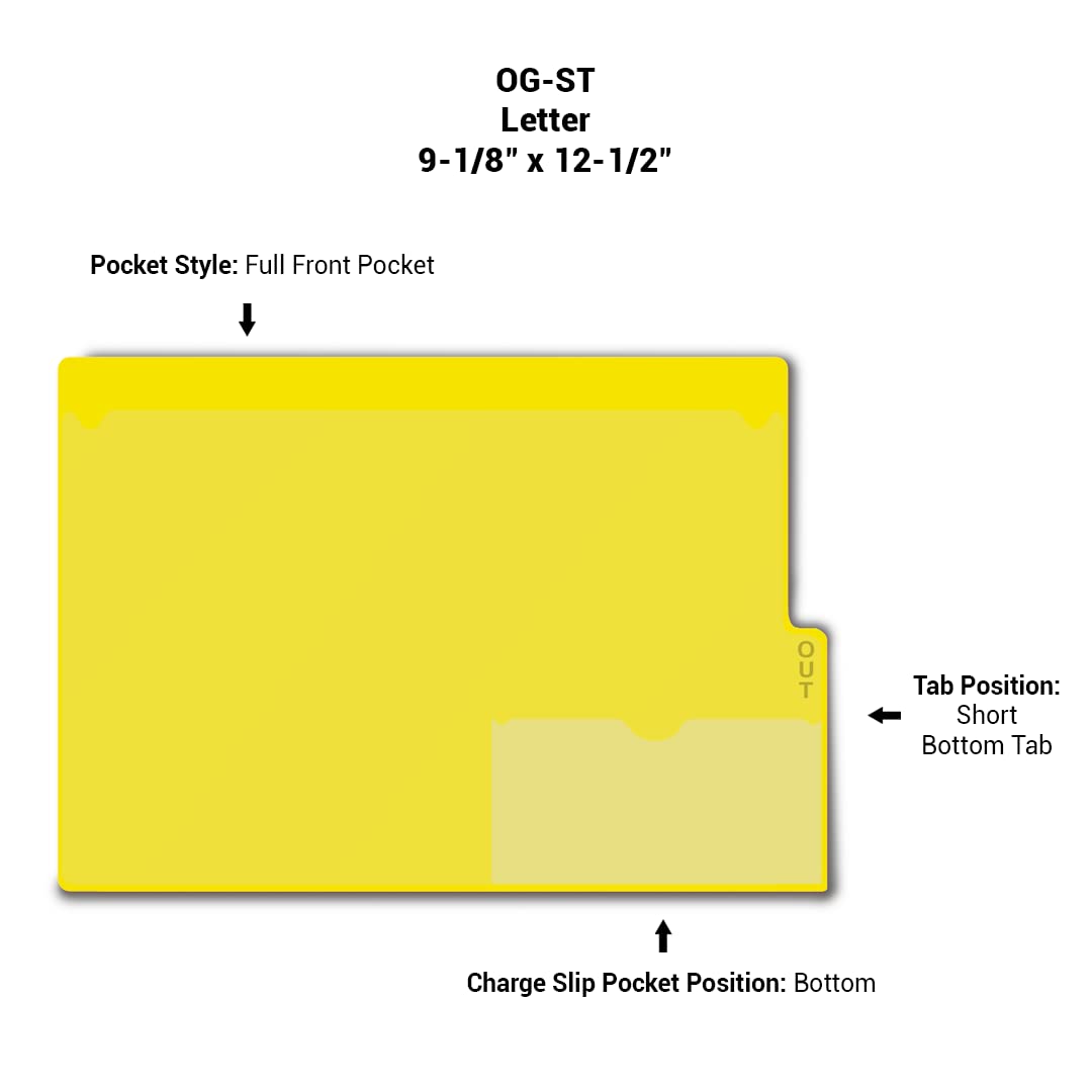Vinyl File Folders with Front Pocket & Bottom Slip Pocket - Letter Short Size 9-1/8