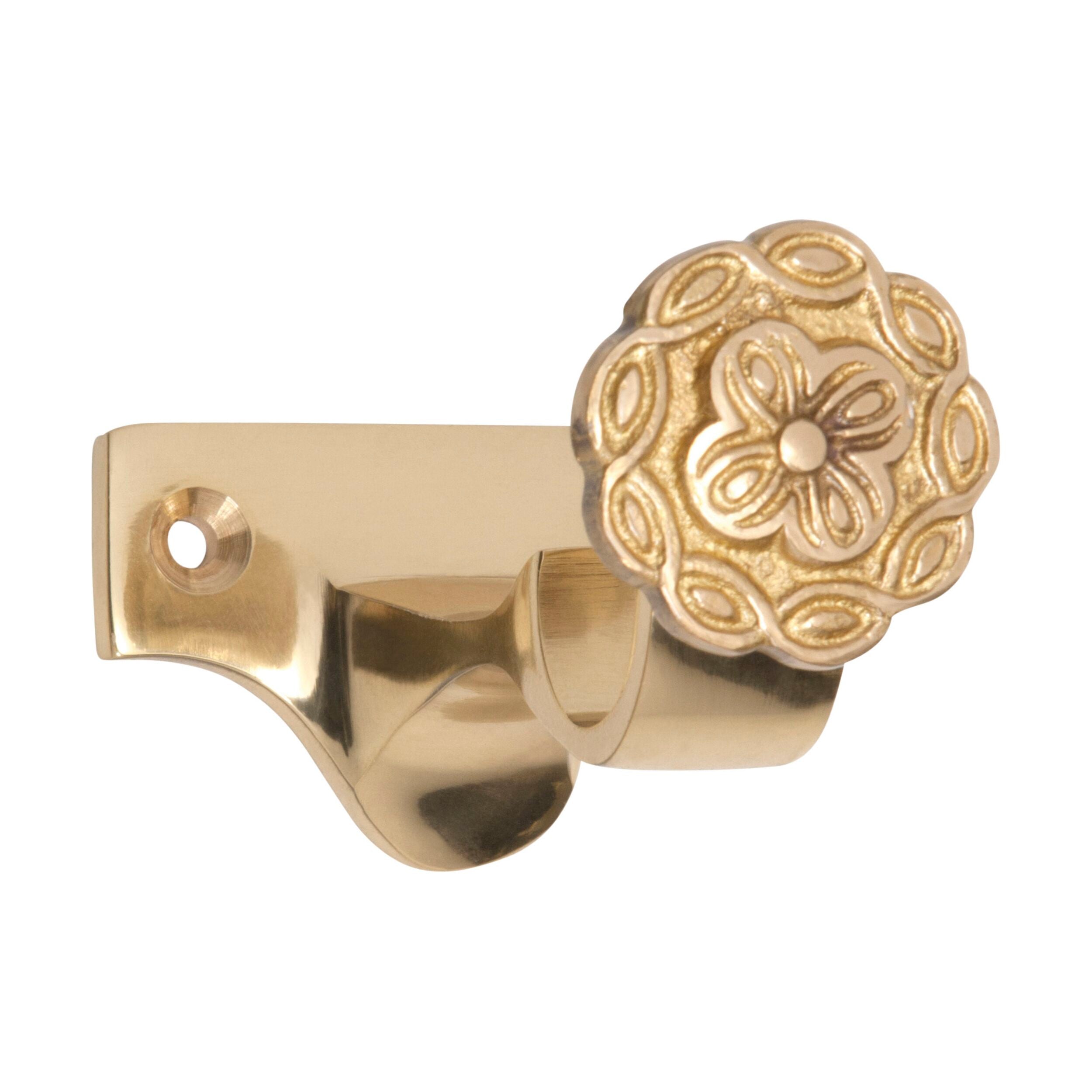 4601 Center Curtain Bracket - 19mm ID Polished Brass for Elegant Window Treatments - Perfect for Living Rooms, Bedrooms & Drapes