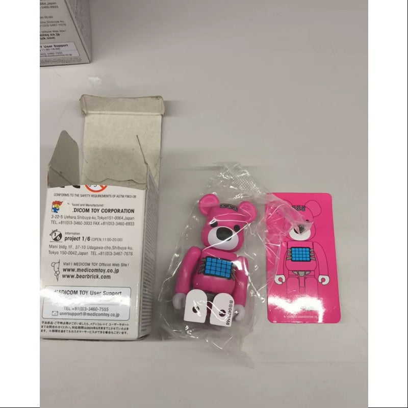 Bearbrick Series 47 ANIMAL Teddy Bear PINK 100% Collectible Vinyl Art Toy - Perfect for Display, Gifts & Pop Culture Enthusiasts