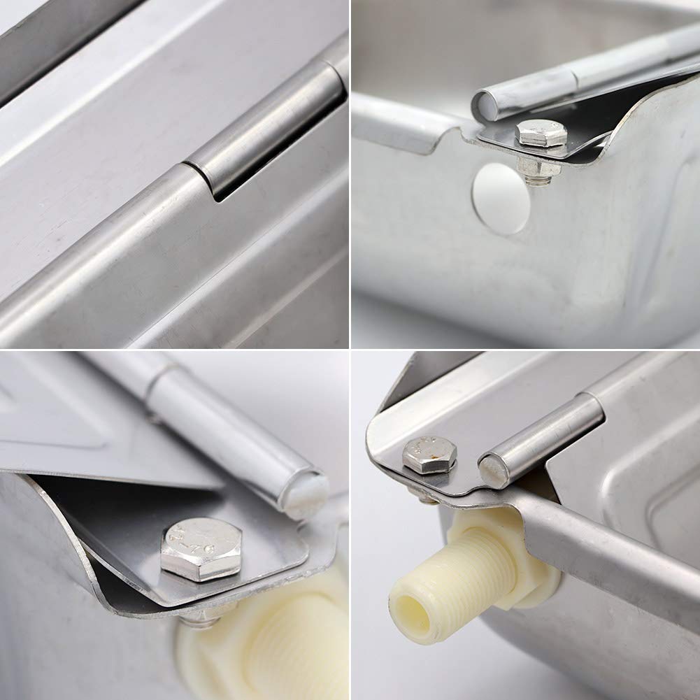 Automatic Stainless Steel Water Bowl with Float Valve - Livestock Water Trough for Dogs, Goats, Pigs - Durable Pet & Farm Animal Waterer for Outdoor, Barn, Pasture Use