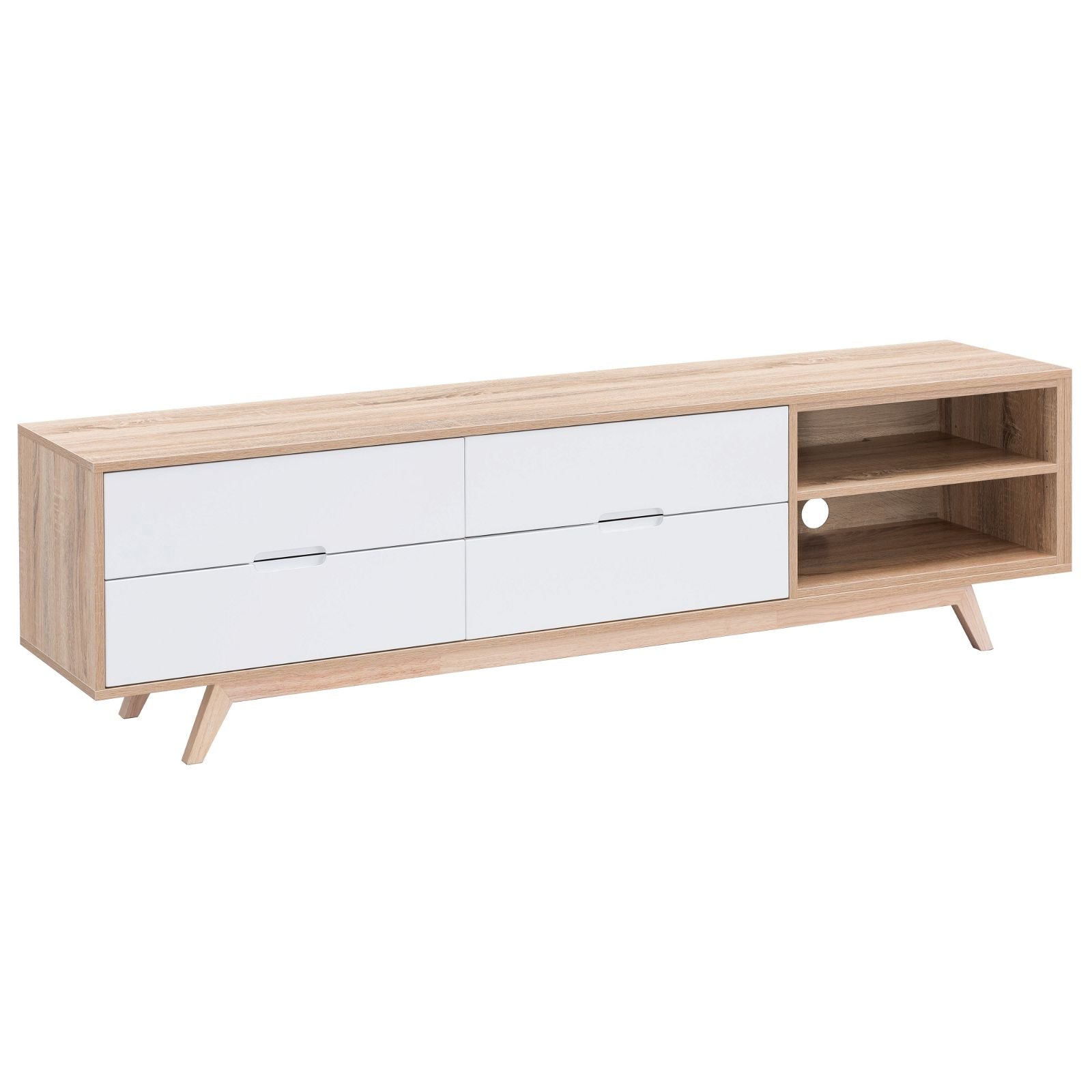 Criterion 1800mm Oak White Tuscany TV Stand Entertainment Unit - Perfect for Living Room, Home Theater & Media Storage