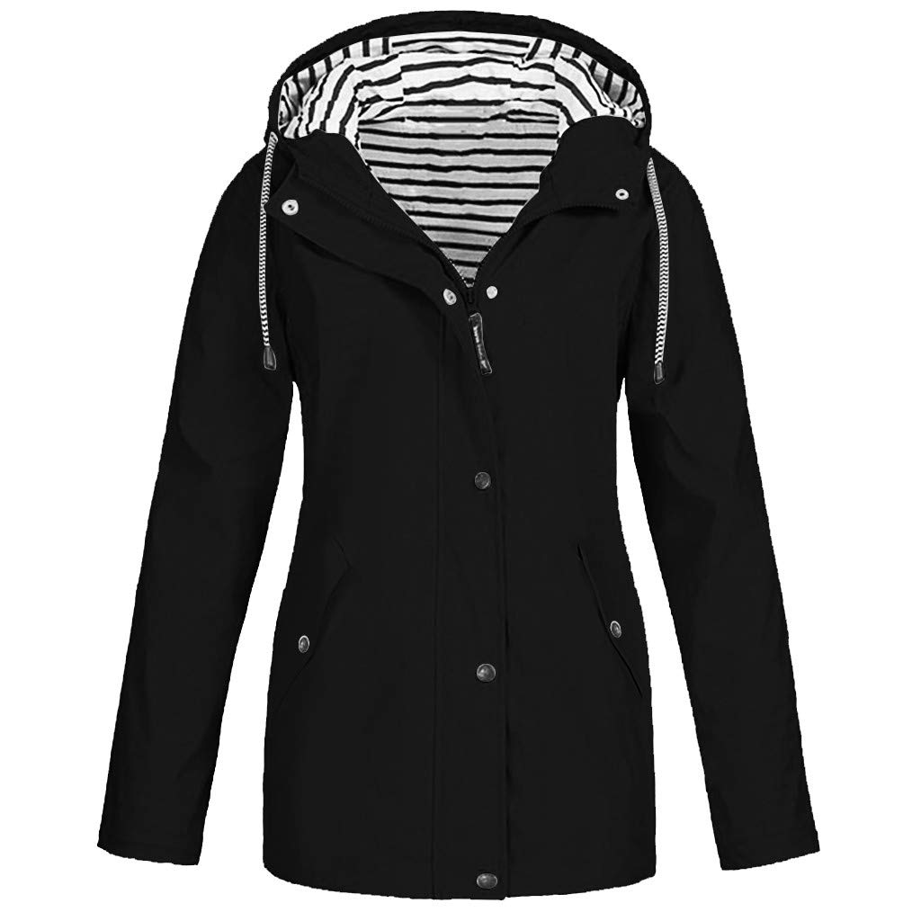 TUSANG Women's Waterproof Rain Jacket with Hood - Windproof Outdoor Raincoat for Plus Size - Slim Fit Blouse for Hiking, Travel & Everyday Wear