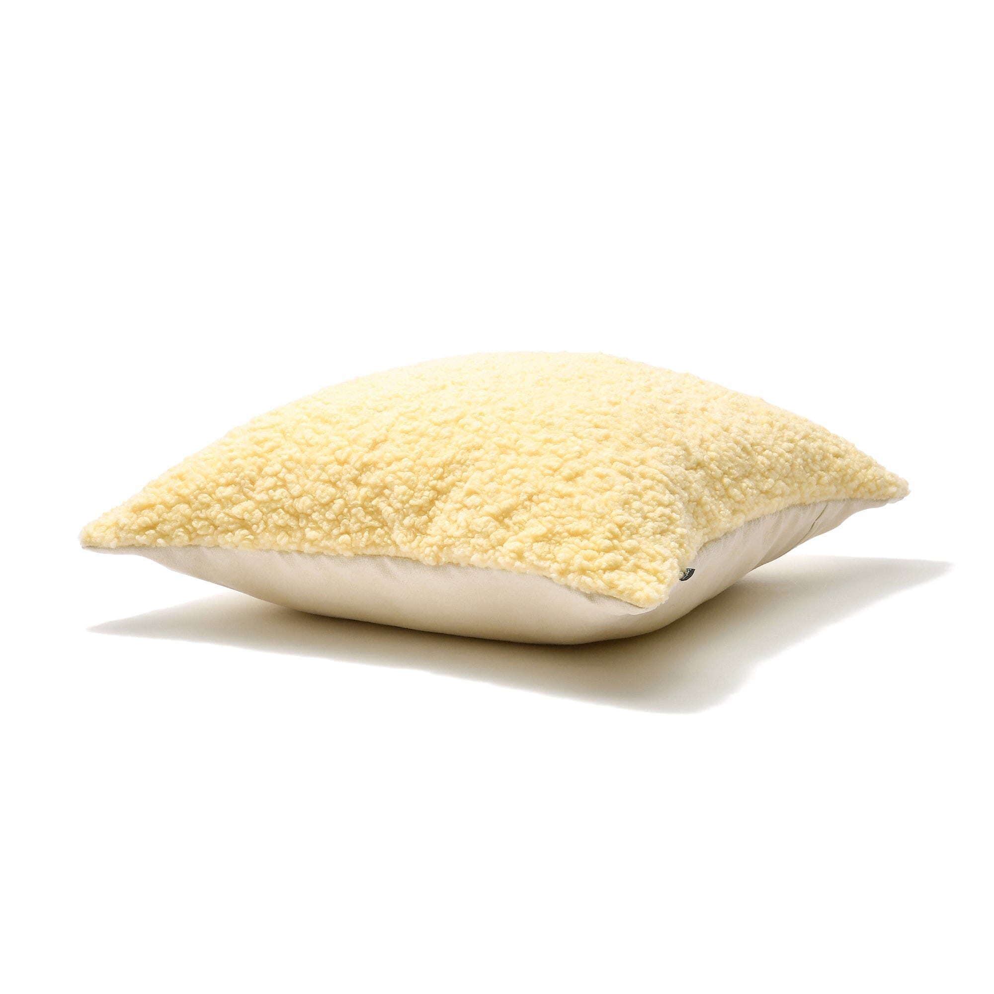 Premium 450x450 Boa Cushion Cover - Soft Light Yellow Pillow Case for Sofa, Bed & Home Decor - Breathable & Washable Fabric - Perfect for Living Room, Bedroom & Nursery