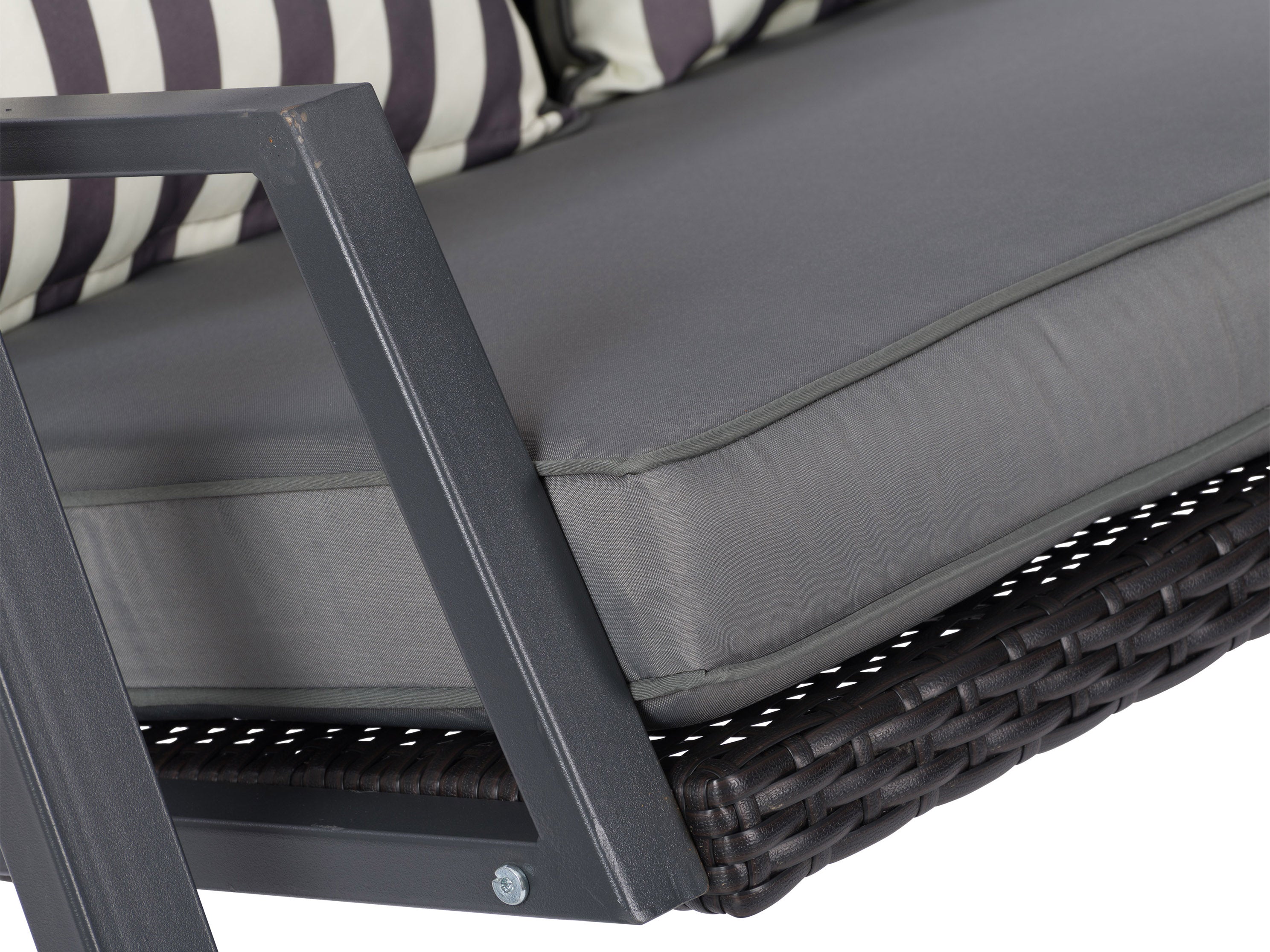 Outdoor Grey Patio Swing with Canopy - Weather-Resistant Hanging Chair for Garden, Backyard & Porch Relaxation
