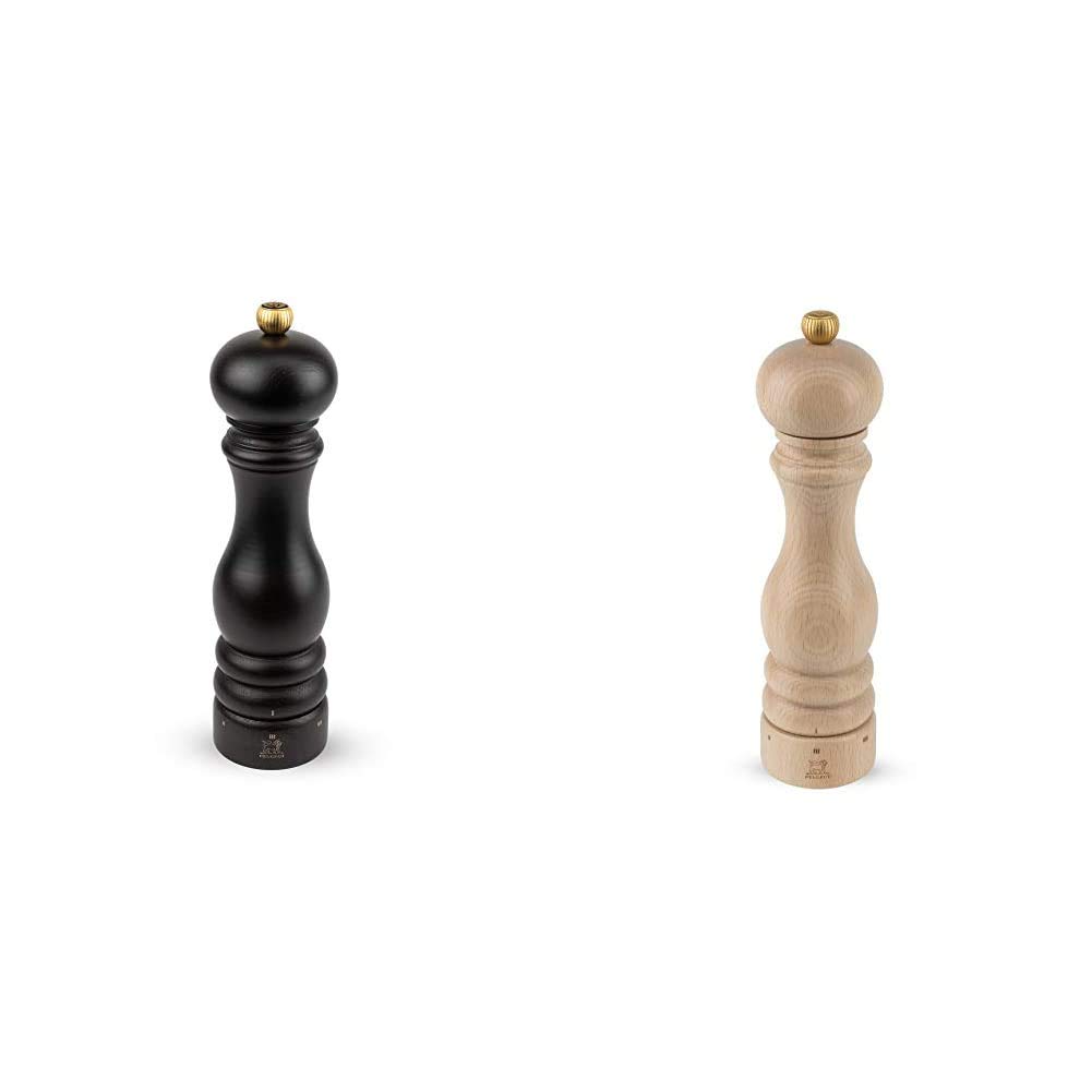 Peugeot 23485 Paris u'Select 9-Inch Pepper Mill and 8.67-Inch Salt Mill Set - Chocolate & Black Lacquered - Premium French Kitchen Tools for Grinding Fresh Spices - Perfect for Home Cooking, Restaurants, and Gourmet Gift Giving