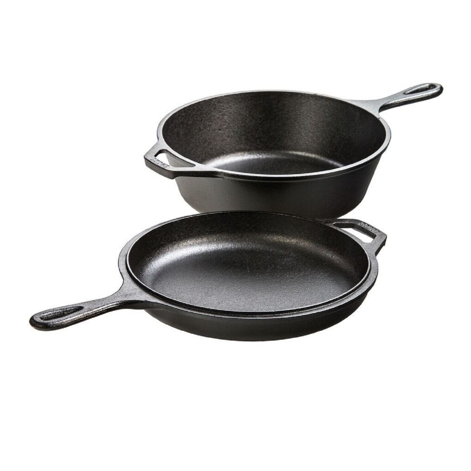 Lodge 10.25 Inch Cast Iron Combo Cooker - Pre-Seasoned Dutch Oven & Skillet Set for Camping, Baking & Outdoor Cooking - Black
