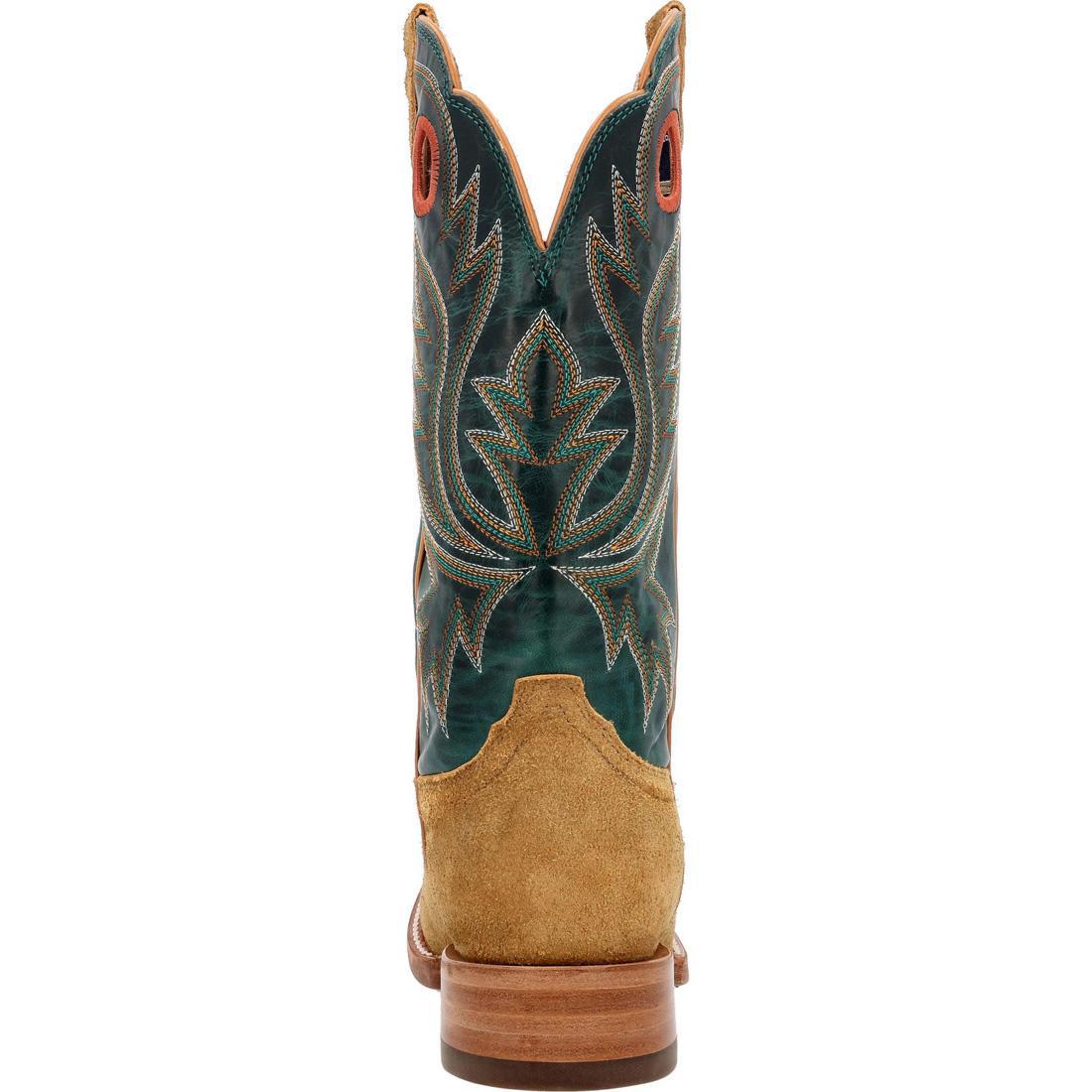 PRCA Roughout Western Boots for Men - Goldenrod & Deep Teal Cowboy Boots - Perfect for Rodeo, Horse Riding & Country Fashion
