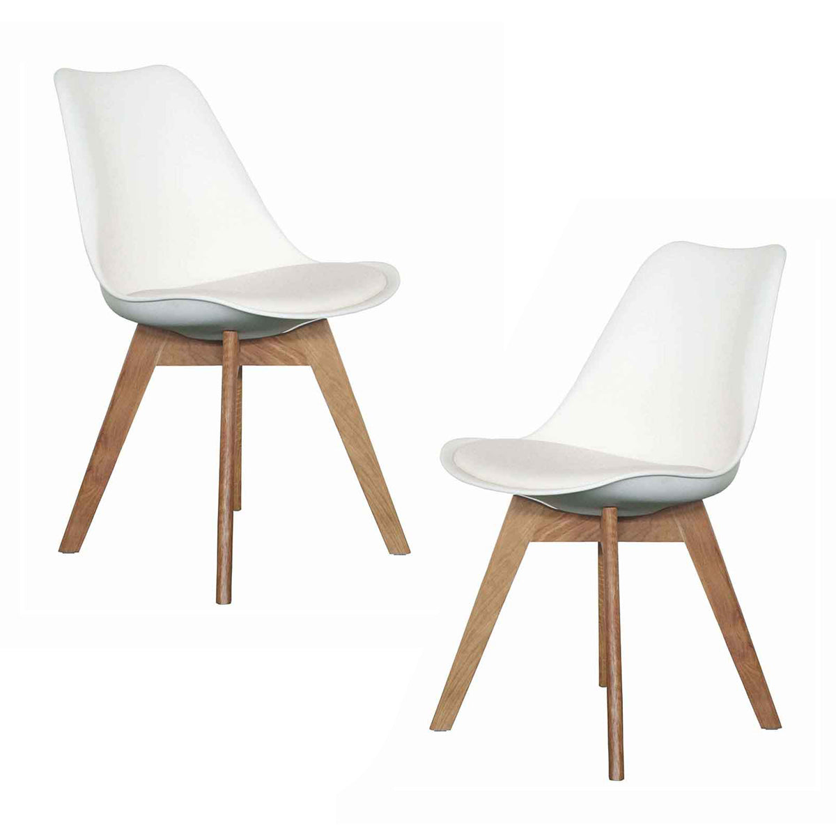 Modern Jaden Dining Chairs Set of 2 - Mid-Century Wooden Kitchen Chairs with Upholstered Seat - Perfect for Dining Room, Kitchen, Breakfast Nook & Small Spaces