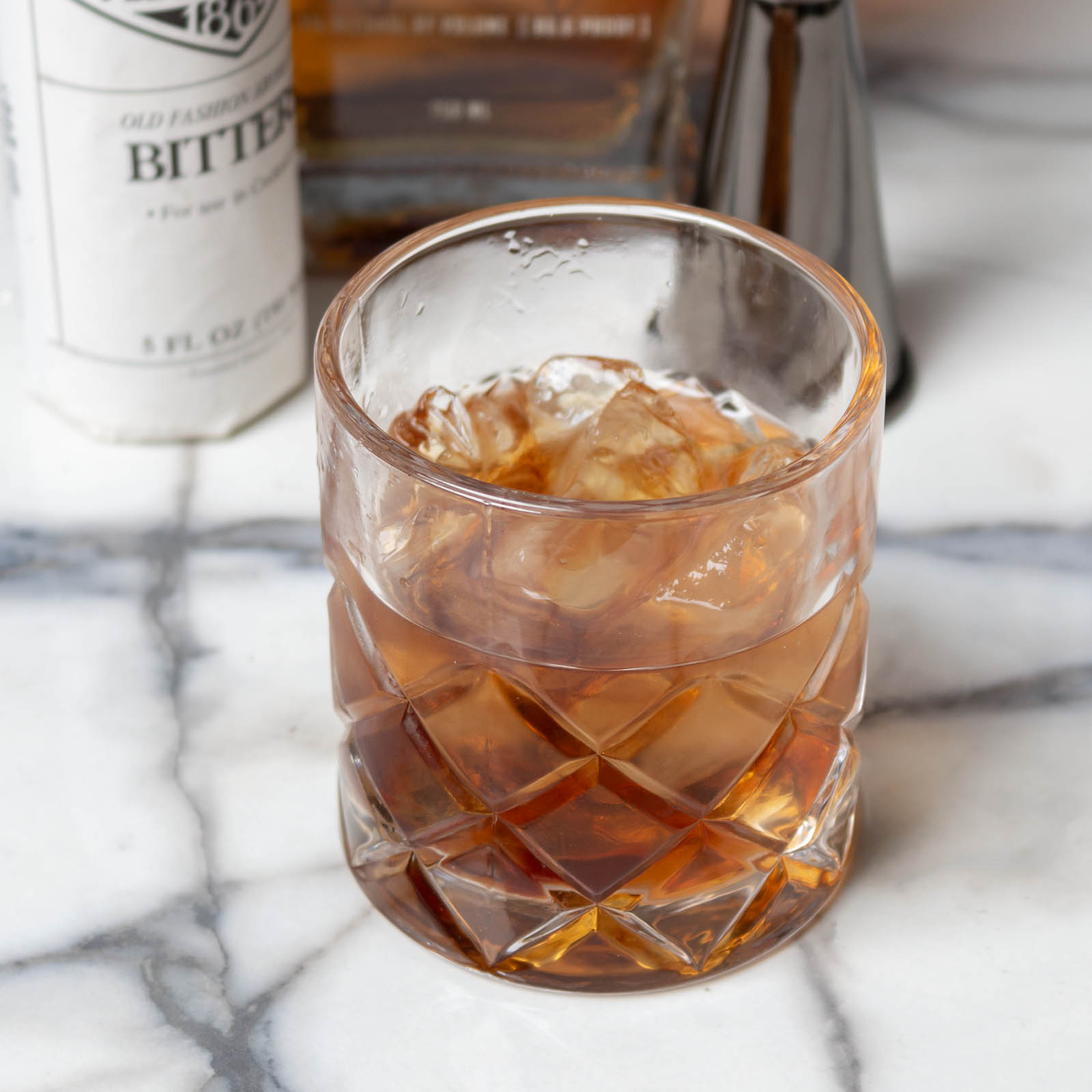 BarConic® 8 oz Japanese Diamond Cut Whiskey Glasses - Set of 4 Premium Crystal Clear Old Fashioned Cocktail Tumblers for Scotch, Bourbon, Whisky & Iced Drinks - Perfect for Home Bar, Gifts & Entertaining