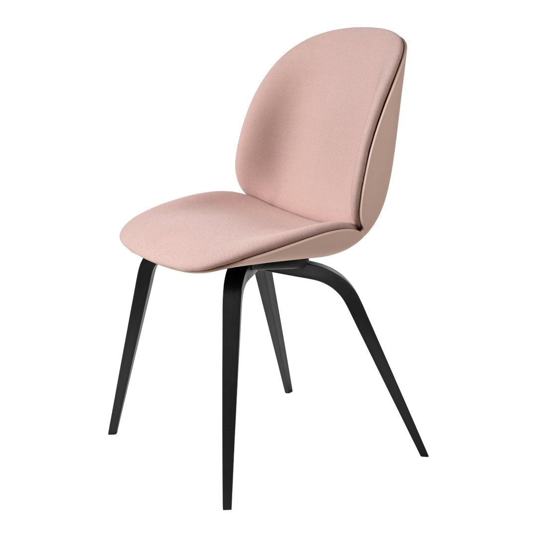 Modern Beetle Dining Chair with Front Upholstery & Black Stained Beech Base - Perfect for Kitchen, Dining Room, and Restaurant Settings