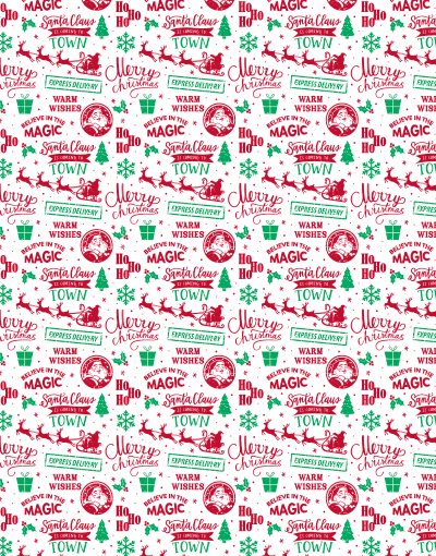 Christmas Stamps Scalloped Tissue Paper - Holiday Gift Wrapping, Crafts & DIY Decorations for Festive Season