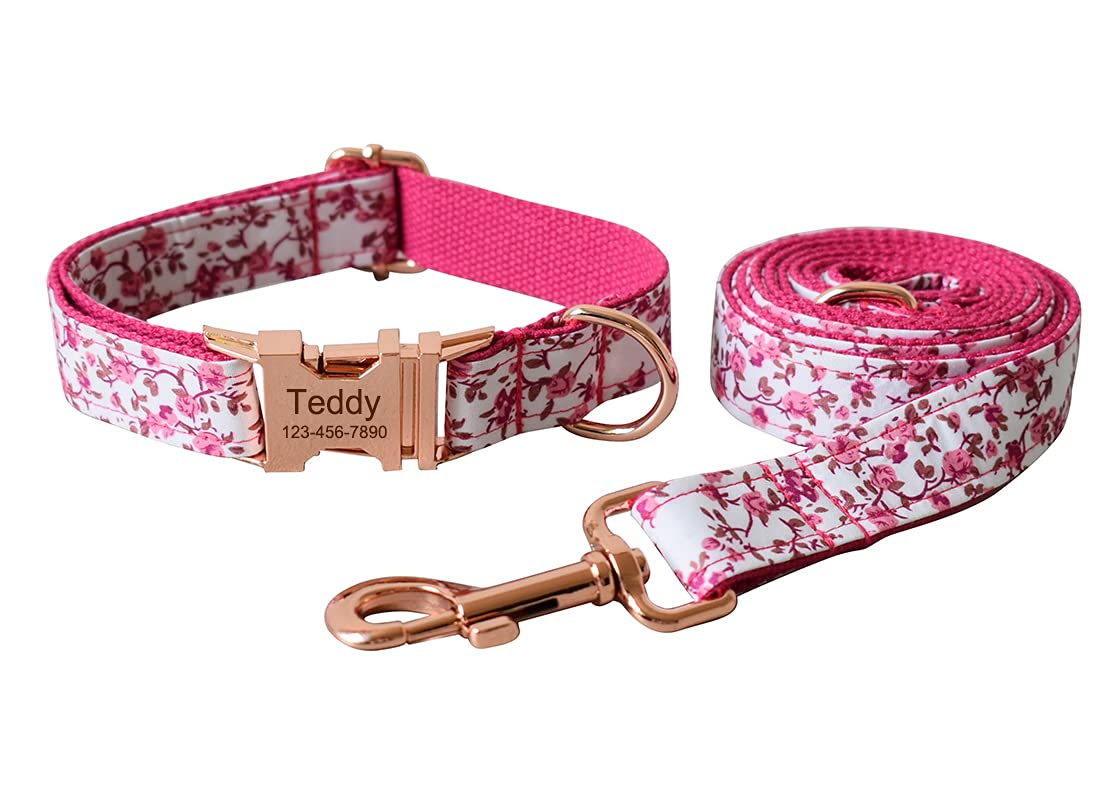 Custom Engraved Dog Collar with Name & Phone - XL Pink for Pets