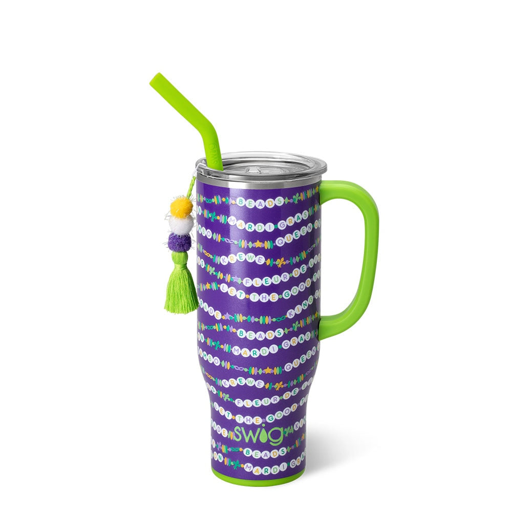 My Mardi Era Mega Mug 30oz - Large Insulated Stainless Steel Tumbler with Lid & Straw - Perfect for Coffee, Tea, Iced Drinks - Great for Home, Office, Travel & Outdoor Adventures