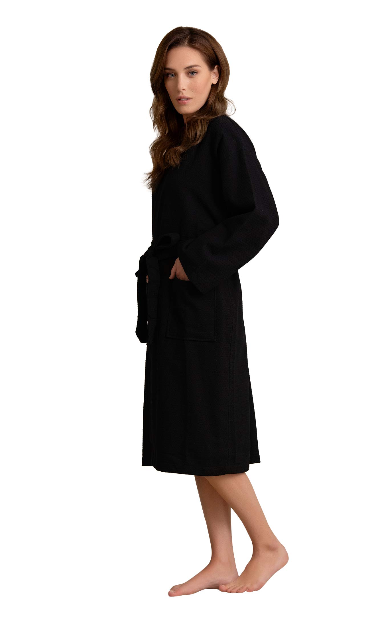 Personalized Embroidered Soft Touch Linen Bridesmaid Robe - 100% Turkish Cotton Long Waffle Spa Bathrobe for Women - Perfect Wedding Gift, Bachelorette Party & Relaxing at Home