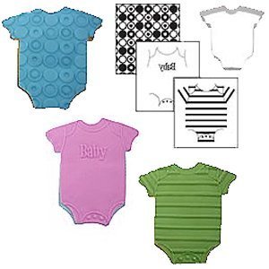 Baby Onesie Cookie Cutter Set with Impression Mat - DIY Newborn Footprint Keepsake Kit for Baby Shower, Christening & 1st Birthday Party Decorations